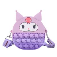 Girl's Medium All Seasons Silica Gel Cartoon Cute Round Zipper Shoulder Bag sku image 2