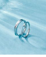 Simple Style Geometric Sterling Silver Open Ring Plating 925 Silver Rings main image 2