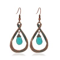 Bohemian Geometric Alloy Plating Turquoise Women's Drop Earrings 1 Pair main image 2