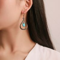 Bohemian Geometric Alloy Plating Turquoise Women's Drop Earrings 1 Pair main image 1