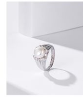 Fashion Geometric Sterling Silver Open Ring Inlay Zircon 925 Silver Rings main image 6
