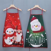 Christmas Santa Claus Snowman Polyester Indoor Aprons Costume Props main image 1