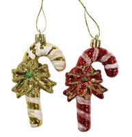 Christmas Color Block Plastic Party Hanging Ornaments 1 Pair sku image 1