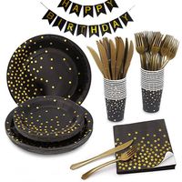 Birthday Round Dots Paper Party Tableware 1 Set main image 1