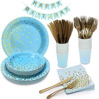 Birthday Round Dots Paper Party Tableware 1 Set main image 1