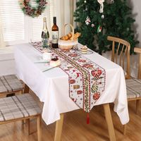 Christmas Christmas Tree Santa Claus Elk Polyester Christmas Tablecloth main image 4