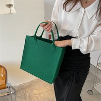 Women's Small Pu Leather Solid Color Streetwear Square Zipper Tote Bag main image 1