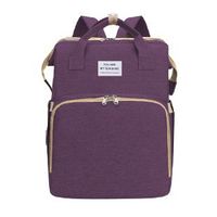 Women's Medium Oxford Cloth Solid Color Basic Square Zipper Diaper Bags Fashion Backpack sku image 2