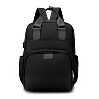 Frau Mittel Oxford-stoff Einfarbig Mode Oval Reißverschluss Wickeltaschen Modischer Rucksack sku image 1