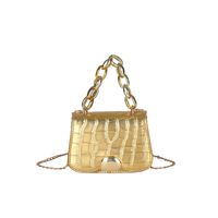 Femmes Petit Faux Cuir Couleur Unie Mode Chaîne Carré Couvercle Rabattable Sac Bandoulière main image 4