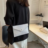 Women's Large Pu Leather Solid Color Basic Square Zipper Envelope Bag Crossbody Bag main image 5