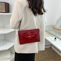 Women's Large Pu Leather Solid Color Basic Square Zipper Envelope Bag Crossbody Bag main image 4