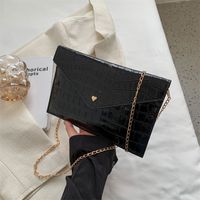 Women's Large Pu Leather Solid Color Basic Square Zipper Envelope Bag Crossbody Bag sku image 1