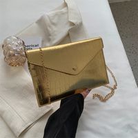 Women's Large Pu Leather Solid Color Basic Square Zipper Envelope Bag Crossbody Bag main image 1