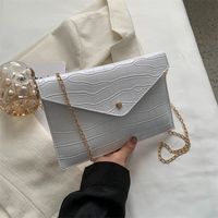 Women's Large Pu Leather Solid Color Basic Square Zipper Envelope Bag Crossbody Bag sku image 2