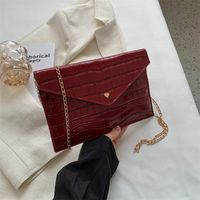 Women's Large Pu Leather Solid Color Basic Square Zipper Envelope Bag Crossbody Bag sku image 3