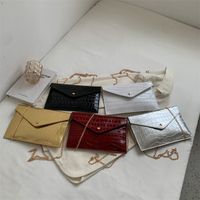 Women's Large Pu Leather Solid Color Basic Square Zipper Envelope Bag Crossbody Bag main image 3