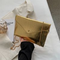 Women's Large Pu Leather Solid Color Basic Square Zipper Envelope Bag Crossbody Bag sku image 4