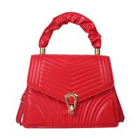 Women's Small Pu Leather Stripe Fashion Square Lock Clasp Crossbody Bag sku image 4