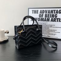 Frau Klein Frühling Sommer Pu-leder Streifen Einfarbig Mode Quadrat Reißverschluss Handtasche sku image 3