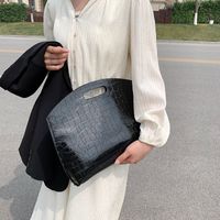 Women's Medium Spring&summer Pu Leather Solid Color Crocodile Vintage Style Square Open Handbag main image 3