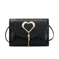 Women's Small Pu Leather Heart Shape Crocodile Fashion Square Flip Cover Crossbody Bag main image 2