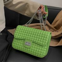 Medium Pu Leather Geometric Fashion Chain Square Zipper Crossbody Bag sku image 5