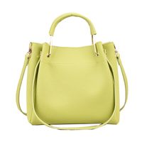 Women's Medium Pu Leather Solid Color Fashion Square Zipper Bucket Bag sku image 2
