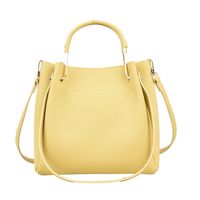 Women's Medium Pu Leather Solid Color Fashion Square Zipper Bucket Bag sku image 4