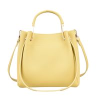 Women's Medium Pu Leather Solid Color Fashion Square Zipper Bucket Bag main image 4