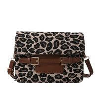 Women's Medium Pu Leather Color Block Leopard Vintage Style Square Magnetic Buckle Crossbody Bag main image 5