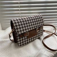 Women's Medium Pu Leather Color Block Leopard Vintage Style Square Magnetic Buckle Crossbody Bag sku image 2