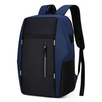 Men's Polyester Solid Color Fashion Square Zipper Functional Backpack sku image 5