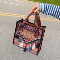 Women's Medium Canvas Ethnic Style Tote Bag main image 4