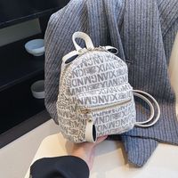 Women's Small Canvas Letter Streetwear Square Zipper Fashion Backpack sku image 1