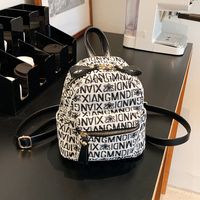 Women's Small Canvas Letter Streetwear Square Zipper Fashion Backpack sku image 2