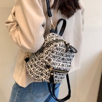 Women's Small Canvas Letter Streetwear Square Zipper Fashion Backpack main image 2