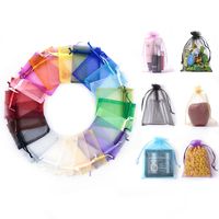 Fashion Simple Style Solid Color Organza Drawstring Jewelry Packaging Bags main image 4