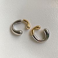 1 Pair Fashion C Shape Plating Metal Gold Plated Earrings sku image 1