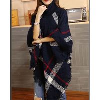 Women's Fashion Stripe Asymmetrical Pullovers Sweater Cloak sku image 3