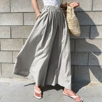Women's Daily Casual Solid Color Ankle-length Wide Leg Pants main image 4