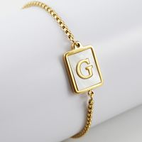 Simple Style Letter Stainless Steel Bracelets Gold Plated Shell Stainless Steel Bracelets sku image 7