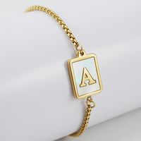 Simple Style Letter Stainless Steel Bracelets Gold Plated Shell Stainless Steel Bracelets sku image 1