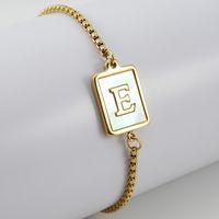 Simple Style Letter Stainless Steel Bracelets Gold Plated Shell Stainless Steel Bracelets sku image 5