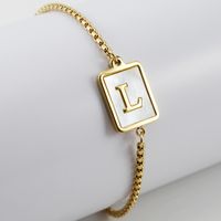 Simple Style Letter Stainless Steel Bracelets Gold Plated Shell Stainless Steel Bracelets sku image 12