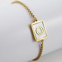 Simple Style Letter Stainless Steel Bracelets Gold Plated Shell Stainless Steel Bracelets sku image 15