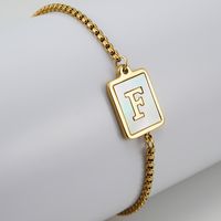 Simple Style Letter Stainless Steel Bracelets Gold Plated Shell Stainless Steel Bracelets sku image 6