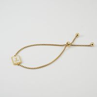 Simple Style Letter Stainless Steel Bracelets Gold Plated Shell Stainless Steel Bracelets sku image 20