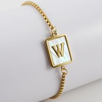 Simple Style Letter Stainless Steel Bracelets Gold Plated Shell Stainless Steel Bracelets sku image 23