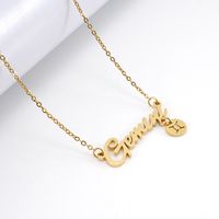 Fashion Letter Constellation Stainless Steel Pendant Necklace Gold Plated Stainless Steel Necklaces sku image 3